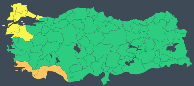 Meteoroloji'den sarı ve turuncu uyarı